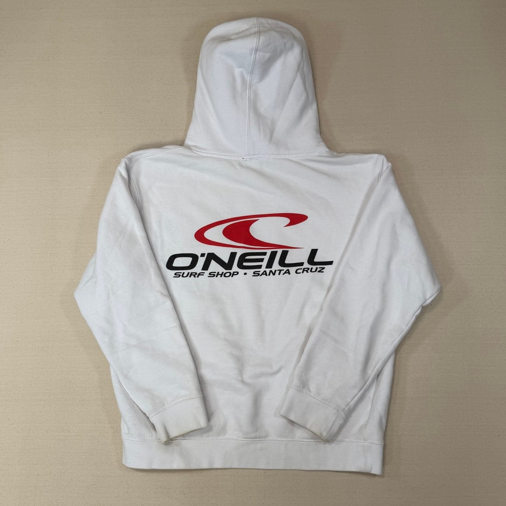 ONeill Surf Shop Santa Cruz Hoodie White Graphic Sweatshirt Small